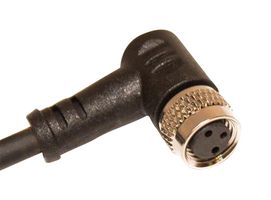 MUELLER ELECTRIC C83D01M004 Cable de Sensor, Codificado A, Negro, M8 90° Hembra, Extremo Libre, 3 Positions, 4 m, 13.1 ft