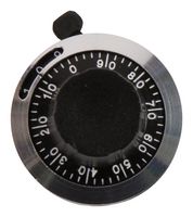 TT ELECTRONICS / BI TECHNOLOGIES 2696 Disco Contador de Vueltas, Cromo Satinado, 10 Vueltas, Diá. Eje 0.25", Plástico Negro, -55°C a 71°C