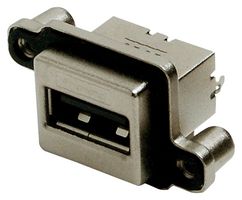 AMPHENOL COMMUNICATIONS SOLUTIONS MUSBA111M0 Conector USB, USB Tipo A, USB 2.0, Receptáculo eléctrico, 4 Posiciones, Montaje en Panel