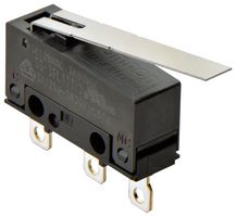 OMRON ELECTRONIC COMPONENTS SS-3FL111P-3T Interruptor Microswitch, Subminiature, Palanca Larga con Bisagra, SPST-NO, Conexión Rápida, 3 A