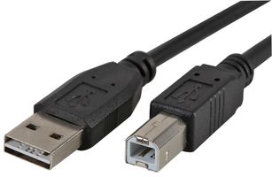 PRO SIGNAL PSG91253 USB Cable, Type A Plug to Type B Plug, 3 m, 9.8 ft, USB 2.0, Black