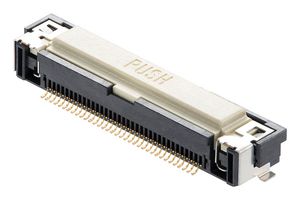 MOLEX 200485-0610 FFC / FPC Board Connector, R/A, 0.5 mm, 10 Contacts, Easy-On 200485 Series, Solder, Bottom, 1 Row