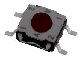 E-SWITCH TL6150AF200QG Tactile Switch, Top Actuated, Round Button, 0.05 A, 12 VDC, 200 gf, TL6150 Series, SMD