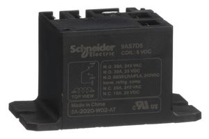 SCHNEIDER ELECTRIC/LEGACY RELAY 9AS7D5 Power Relay, SPDT, 5 VDC, 30 A, Harmony 9A Series, Panel Mount, Non Latching