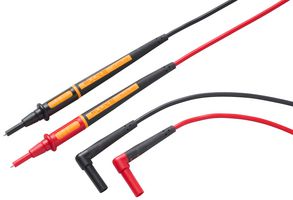 FLUKE TL175-HV Test Lead Set, Test Tip Probe, 4mm Right Angle Banana Plug, Shrouded, 1.5 kV, 10 A, Black, Red