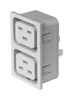 SCHURTER 3-151-447 Bloque Tira, A Presión, Gris, 2 Salidas, IEC 60320 Tipo J, 20 A, 250 V