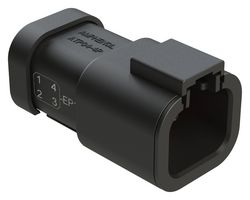 AMPHENOL SINE/TUCHEL ATP04-4P-EP13 Conector Automotriz, Negro, ATP Series, Recto Hembra, 4 Contactos, Barra Colectora con Pines Macho