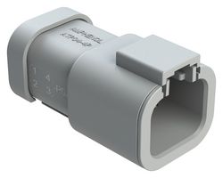 AMPHENOL SINE/TUCHEL ATP04-4P-P021 Conector Automotriz, Gris, ATP Series, Recto Hembra, 4 Contactos, Barra Colectora con Pines Macho