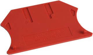 WEIDMULLER 1050040000 Placa Final, Uso con Bloque de Terminales Serie W, 1.5mm x 56mm x 33.5mm, Rojo, Wemid