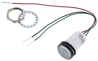 VCC / VISUAL COMMUNICATIONS COMPANY PML50RGFVW Multicolour Panel Indicators, Low Profile, LED FlexVolt, Green, Red, 17.5 mm, R 20mA, G 20mA