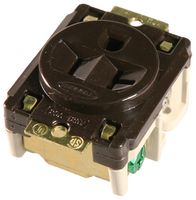 HUBBELL WIRING DEVICES HBL5357 Conector de Entrada de Potencia, Electrical AC Power, 20 A, Marrón, Nylon (Poliamida), 125 V