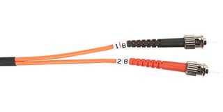 BLACK BOX FO625-001M-STST Cable de Fibra Óptica, Multimodo, 62.5µm / 125µm, ST Dúplex a ST Dúplex, 1 m