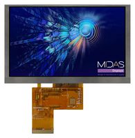 MIDAS DISPLAYS MDT0500D6IH-LVDS LCD TFT, 5 ", 800 x 480 Pixels, Horizontal, RGB, 3.3V