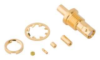 AMPHENOL RF 034-5081 Conector Coaxial / RF, HD BNC Coaxial, Jack Pasamuro Recto, Solder, Crimp, 50 ohm, 0.81mm