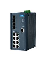 ADVANTECH EKI-7712G-4F-BE Switch, 12 Ports, Industrial, Managed PoE Gigabit Redundant Ethernet, DIN Rail / Wall
