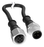 BANNER ENGINEERING BC-M12F4-M12M4-22-1-SST Cable de Sensor, Codificado A, Negro, M12 Hembra, M12 Macho, 4 Contactos, 1 m, 3.3 ft, BC Series