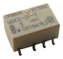 OMRON ELECTRONIC COMPONENTS G6KU-2F-Y-T1-TRS DC5 Relevador de Señal, 5 VDC, DPDT, 2 A, G6K Series, Montaje Superficial