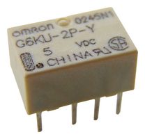 OMRON ELECTRONIC COMPONENTS G6KU-2P-Y-T1 DC5 Relevador de Señal, 5 VDC, DPDT, 2 A, G6K Series, Agujero Pasante, Bobina Única de Enclavamiento