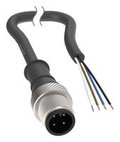 BANNER ENGINEERING BC-M12M4-U22-5-CB60 Cable de Sensor, Codificado A, Negro, M12 Macho, Extremo Libre, 4 Contactos, 5 m, 16.4 ft