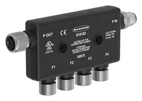 BANNER ENGINEERING R95-M12LM5-M12LF5-4M12F5-P13 Caja de Distribución de Sensor, Divisor de Potencia, M12 Connector - 5 Pole, M12 Connector - 4 Pole