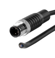 SAME SKY CDM1232-04A-02MST-3M-67 Sensor Cable, A Coded, M12 Plug, Free End, 4 Positions, 3 m, 9.8 ft, CDM1232 Series