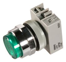 IDEC APW199D-G-120V LED Panel Mount Indicator, Pilot Light, Green, 120 VAC, 22 mm, 10 mA, IP65