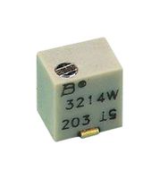 BOURNS 3214W-1-204E Recortador, Multi Vuelta, Cermet, Ajuste Superior, 200 kohm, Surface Mount, 5 Vueltas
