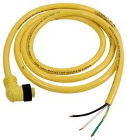 MOLEX / BRAD 1300060426 Sensor Cable, 90° Mini-Change Receptacle, Free End, 3 Positions, 1.83 m, 6 ft
