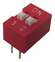 E-SWITCH KAS1102E DIP / SIP Switch, 2 Circuits, Slide, Through Hole, SPST-NO, 24 V, 25 mA