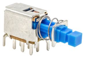 E-SWITCH LC2255EENP Pushbutton Switch, LC Series, DPDT, On-On, Plunger for Cap