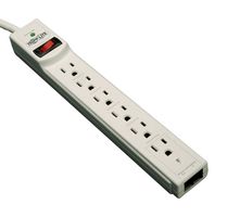EATON TRIPP LITE TLP604TEL Protector Contra Sobrevoltajes, Tel/Fax/Módem, 6 Salidas, NEMA 5-15R, 15A, 120V, NEMA 5-15P, 1.2 m