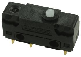 SAIA-BURGESS V4NCT7 Microinterruptor, Subminiatura, IP40, Acción Rápida, Émbolo, SPDT, Soldar, 5 A, 30 VCD
