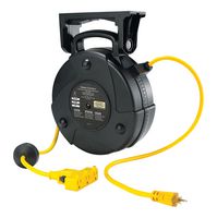 HUBBELL WIRING DEVICES HBLC40123TT Carrete de Cable con Multicontacto de 3 Entradas, Negro, Cable SJTW 12/3 40 Ft/12.2 m, 1875W, 15A