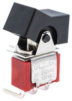 E-SWITCH 300SP3J1BLKM6QE Interruptor (Switch) de Balancín, Encendido-Apagado-Encendido, SPDT, No Iluminado