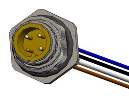 NORCOMP MPM12A04I12DR01 Cable de Sensor, M12 Macho, Extremo Libre, 4 Contactos, 304.8 mm, 12 ", VULCON Series