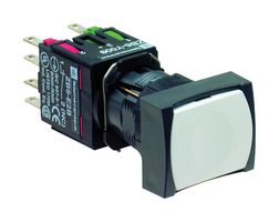 SCHNEIDER ELECTRIC XB6DA15B Botón Pulsador Industrial, Serie XB6, 16 mm, SPST-NO, SPST-NC, Momentáneo, Rectangular, Blanco