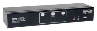 EATON TRIPP LITE B004-2DUA2-K Conmutador, KVM, Automático, 4-Vías, 2 x DVI-I / 2 x USB A / 2 x 3.5mm Audio, Negro