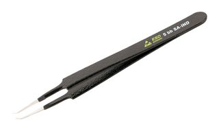 WIHA 44573 Tweezer, Extra Fine Bent, 30Deg, ESD Safe, Style 5BB-SA, 107mm Length, Stainless Steel Body