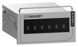 CROUZET 99774602 Impulse Counter, 6 Digit, 0.16" H, 20.4V to 26.4 VDC, -5 °C to 50 °C, CIM56x29 Series