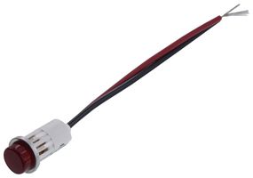 VCC / VISUAL COMMUNICATIONS COMPANY 1051C1 Indicador Neón, Encaje a Presión, 250 V, Conexión de Cable, Rojo, 12.7 mm