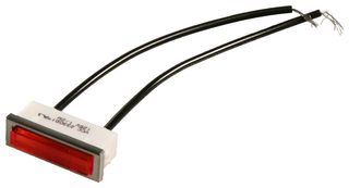 VCC / VISUAL COMMUNICATIONS COMPANY 2330D1 Indicador Neón, 125 V, Conexión de Cable, Rojo, 32.4 mm, Rectangular