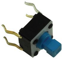 APEM MJTP1234 Tactile Switch, MJTP Series, Top Actuated, Through Hole, Plunger for Cap, 160 gf, 50mA at 12VDC