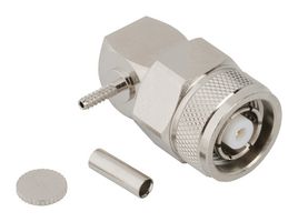 AMPHENOL RF 031-6985 RF / Coaxial Connector, TNC RP Coaxial, Right Angle Plug, Crimp, 50 ohm, RG178, Beryllium Copper