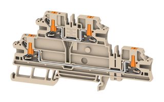 WEIDMULLER 2847620000 Bloque de Terminal c/Montaje en Riel DIN, Pasante, 4 Posiciones, 28 AWG, 12 AWG, 2.5 mm², Push-In