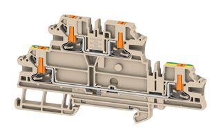 WEIDMULLER 2847640000 Bloque de Terminal c/Montaje en Riel DIN, Pasante, 4 Posiciones, 28 AWG, 12 AWG, 2.5 mm², Push-In