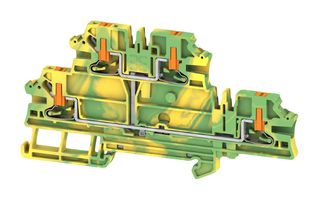 WEIDMULLER 2847650000 Bloque de Terminal c/Montaje en Riel DIN, PE, 4 Posiciones, 26 AWG, 12 AWG, 2.5 mm², Push-In