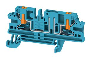 WEIDMULLER 2898690000 Bloque de Terminal c/Montaje en Riel DIN, Desconexión de Prueba, 2 Posiciones, 28 AWG, 12 AWG