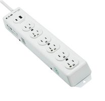 EATON TRIPP LITE PS-615-HGUSB Cable de Extensión, Grado Médico, 6 Tomacorrientes, NEMA 5-15R-HG, 15 A, 120 V, NEMA 5-15P-HG