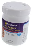 TECHSPRAY 1608-100DSP Pañuelos, Alcohol Isopropílico (IPA), 70%, Paquete de 100
