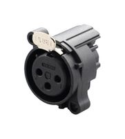 REAN RRX3F-AA-002-0 XLR Connector, Vertical, 3 Contacts, Receptacle, Panel PCB Mount, Gold Plated Contacts